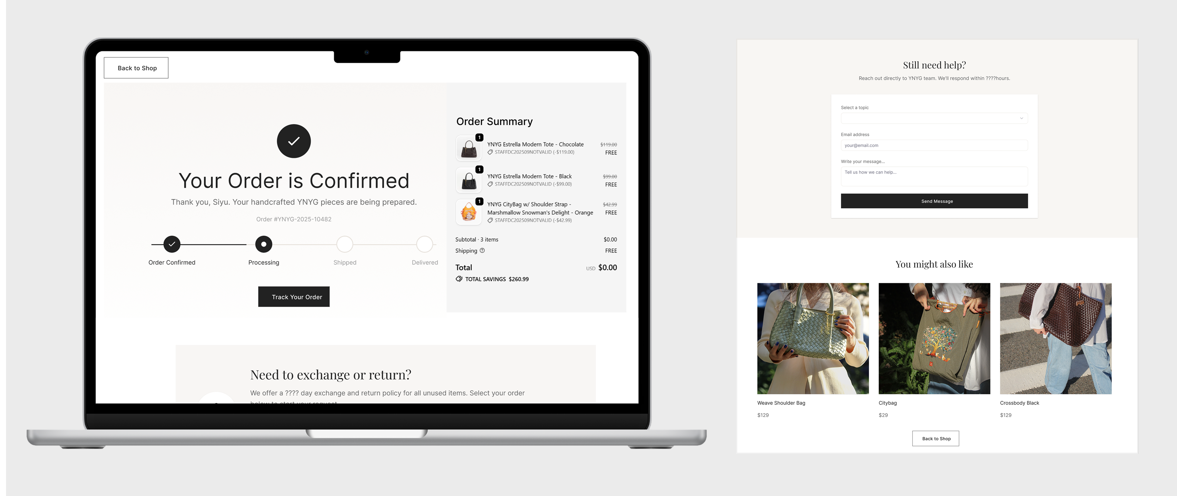 YNYG post-purchase experience overview